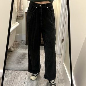 vintage 90s dark navy blue corduroy baggy pants by nu wear